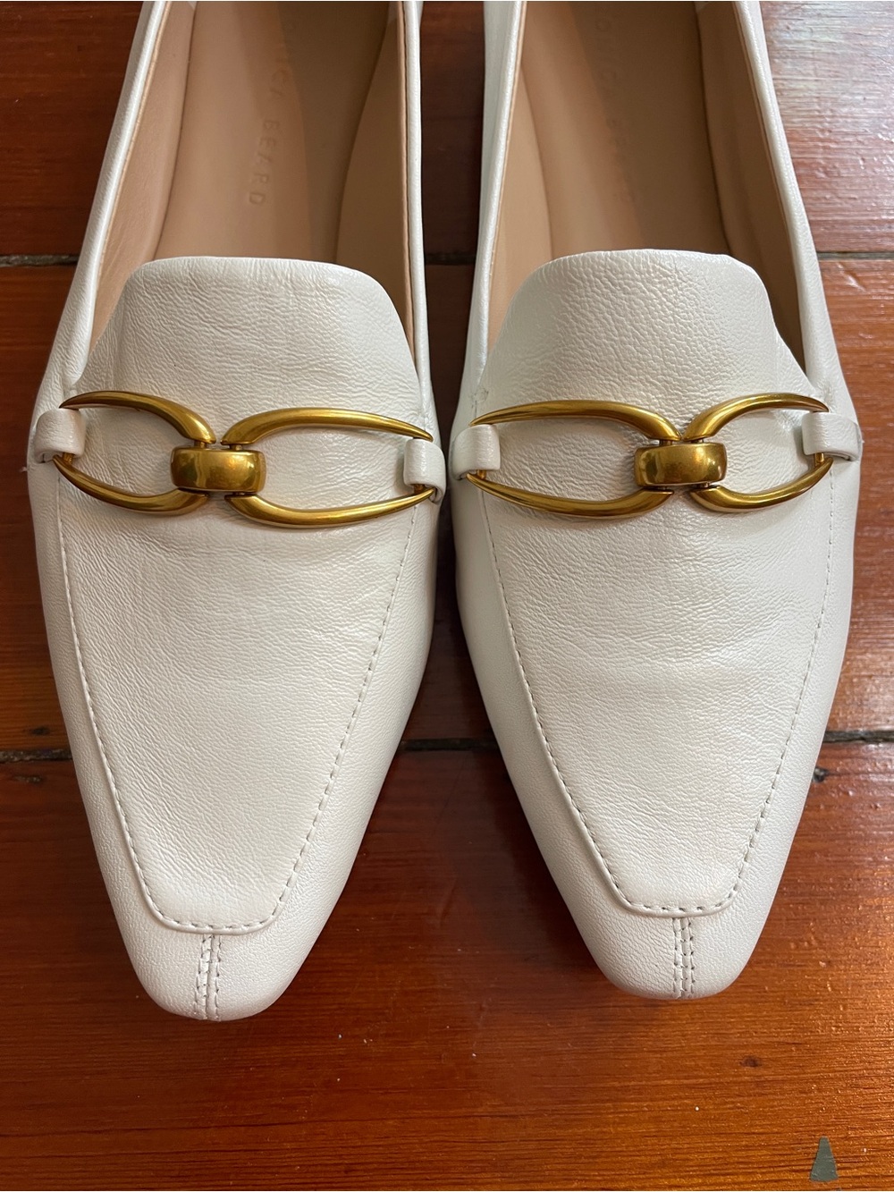 NWOB VERONICA BEARD Champlain Chain Pointed Toe Leather Flat Sz 8.5 ❤️🎀 - Picture 4 of 13